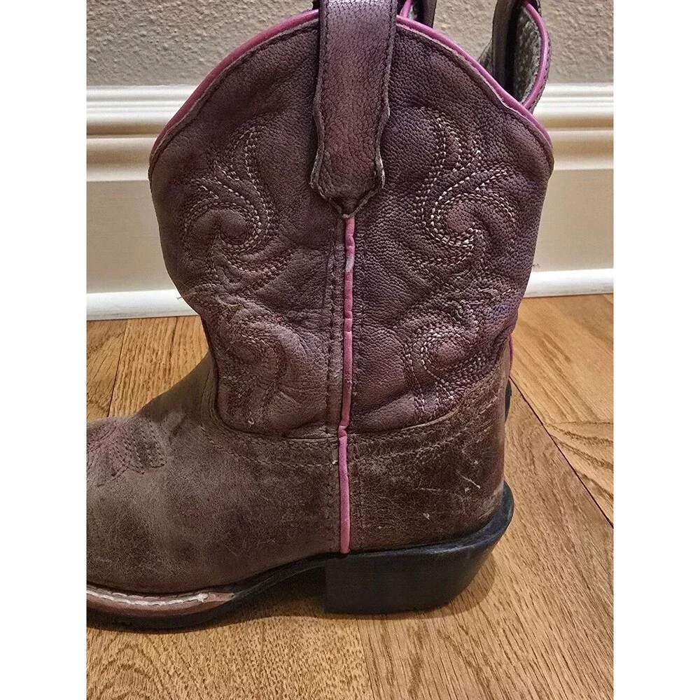 Dan Post Girls Majesty Cowboy Boot Square Toe Sz 11D